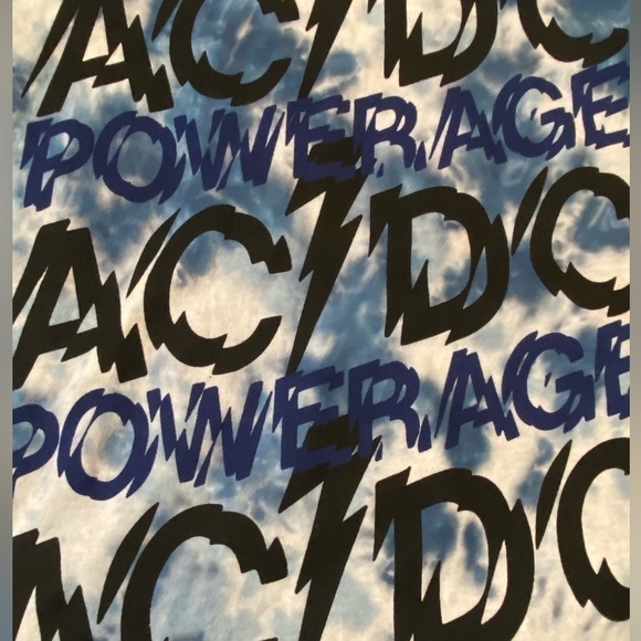 NWT AC/DC Men's Officially Licensed Powerage Tie Dye Hard Rock Heavy Metal - Picture 3 of 4